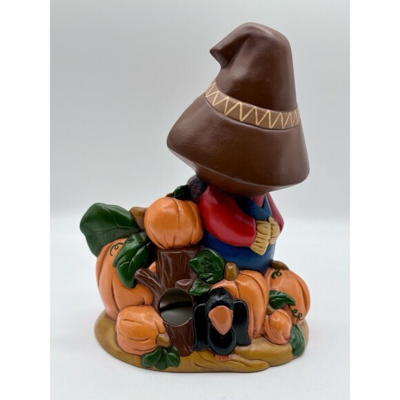 Vintage Ceramic Scarecrow Pumpkin Jackolantern Figurine Fall Halloween Decor - Picture 3 of 10